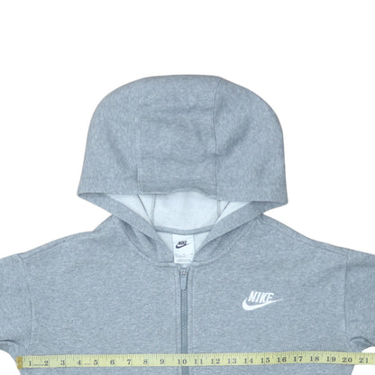 Nike Boys Grey Full Zip Hoodie XL 156-166cm Cotton Blend Fleece