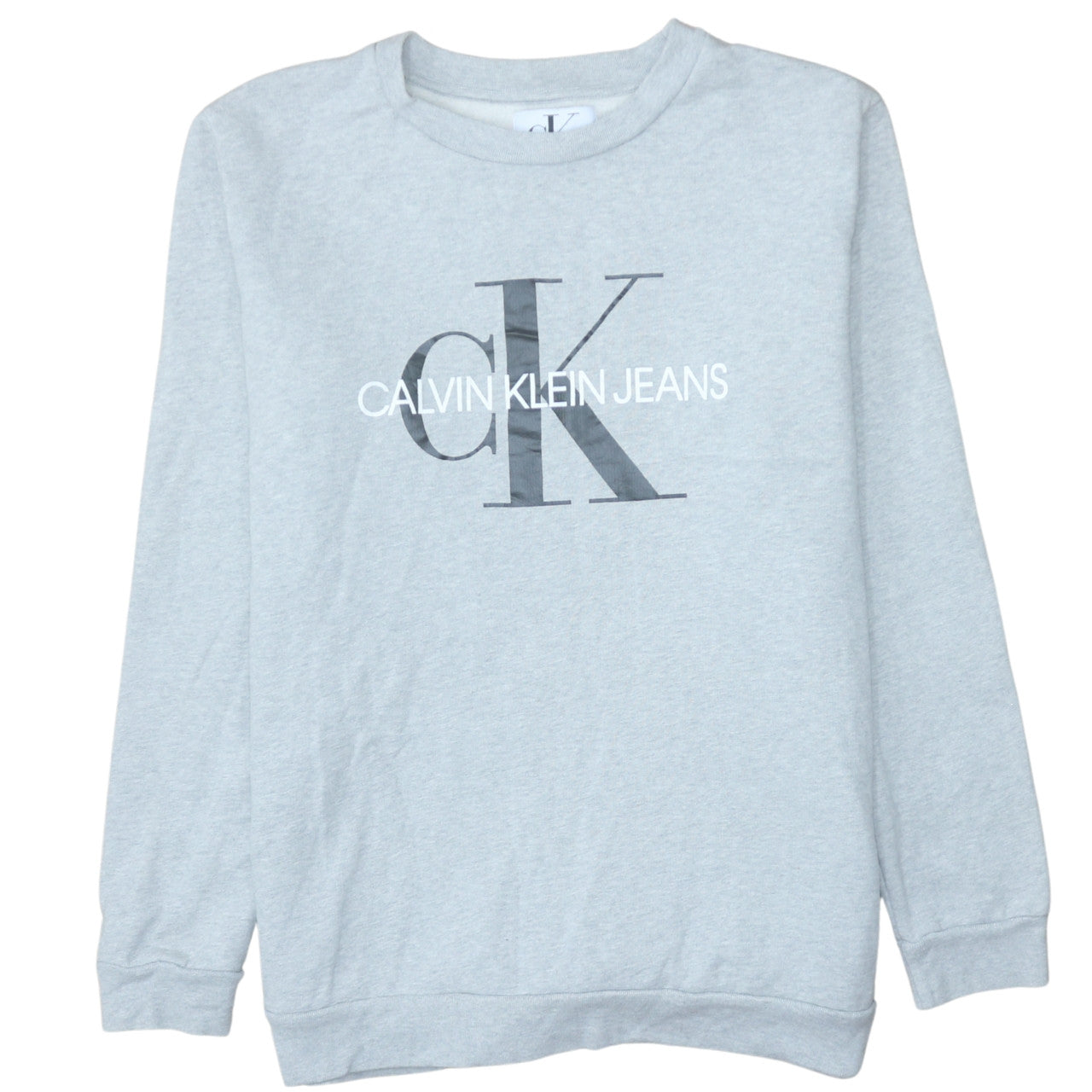 Mens UK Size L Calvin Klein Jeans Grey Pullover Sweatshirt