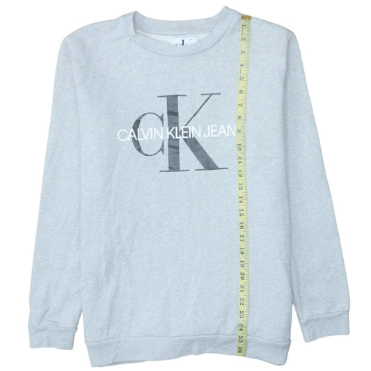 Mens UK Size L Calvin Klein Jeans Grey Pullover Sweatshirt