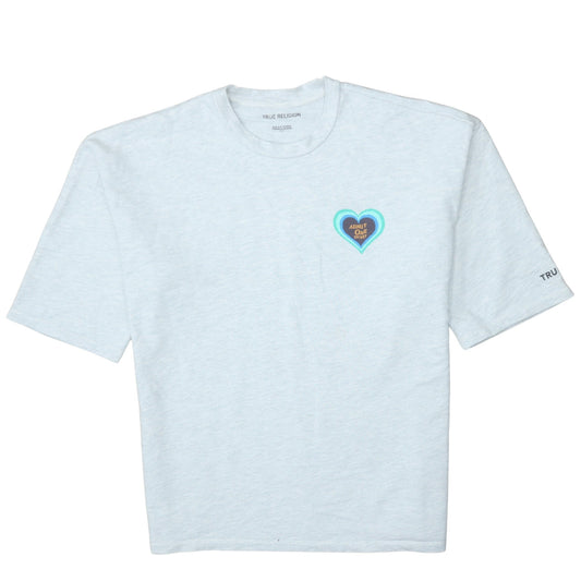 True Religion Men's Grey Heart Graphic Cotton T-Shirt Size S