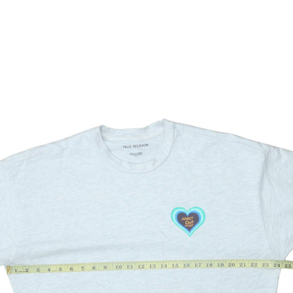 True Religion Men's Grey Heart Graphic Cotton T-Shirt Size S