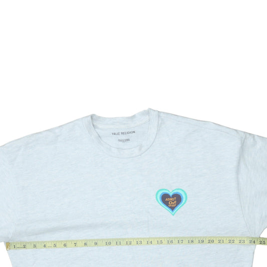 True Religion Men's Grey Heart Graphic Cotton T-Shirt Size S