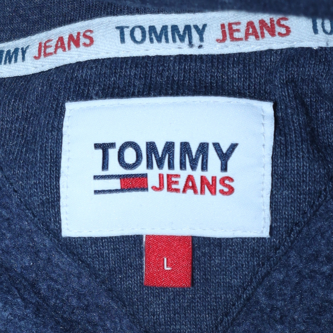 Mens UK Size L Tommy Jeans Blue Pullover Hoodie