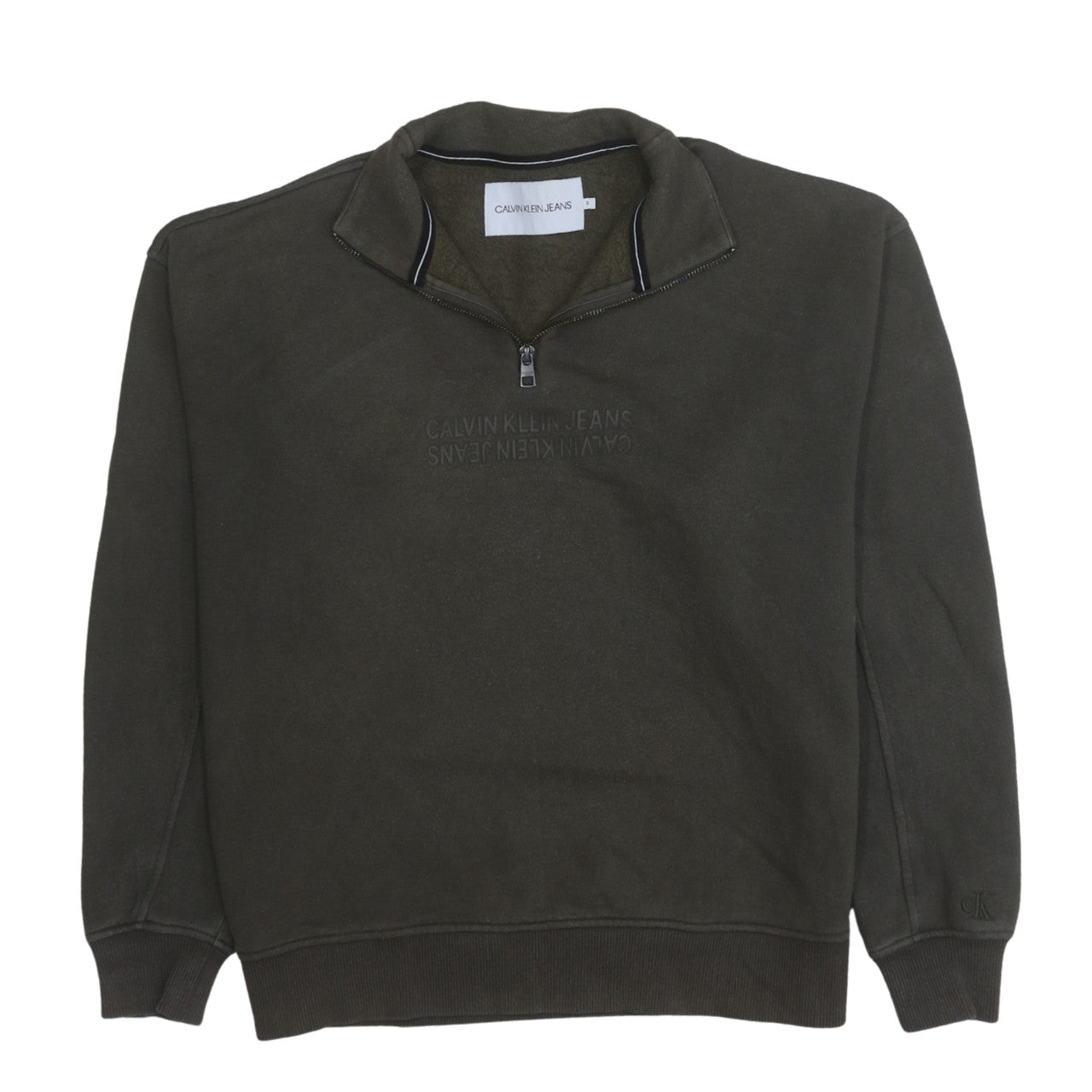 Mens UK Size L Calvin Klein Jeans Green Pullover Sweatshirt