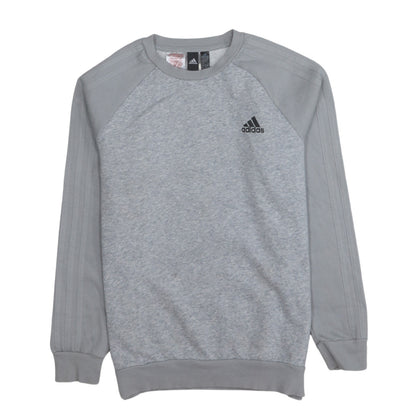 Adidas Boys Grey Pullover Sweatshirt 13-14 Years Crew Neck Fleece Jumper