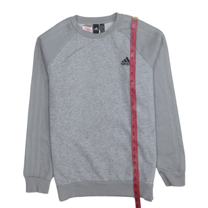 Adidas Boys Grey Pullover Sweatshirt 13-14 Years Crew Neck Fleece Jumper