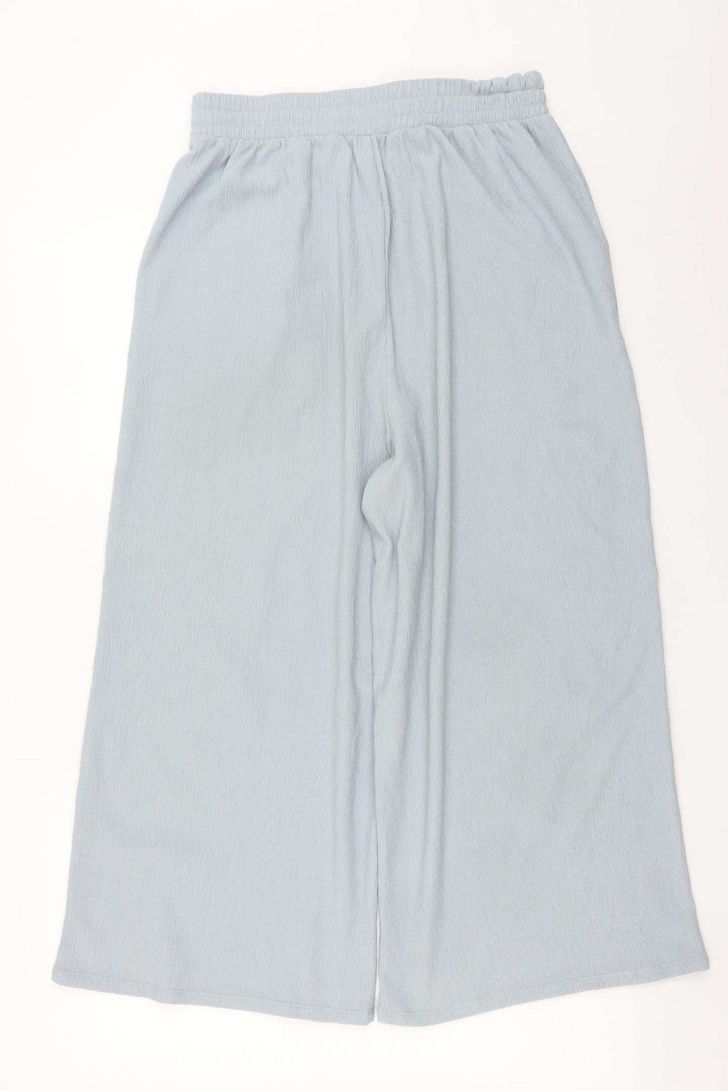 Womens UK Size M MNG Relaxed Fit Wide-Leg Blue Trousers