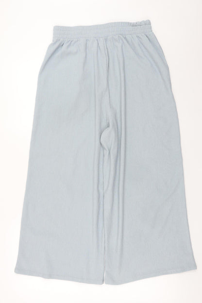 Womens UK Size M MNG Relaxed Fit Wide-Leg Blue Trousers