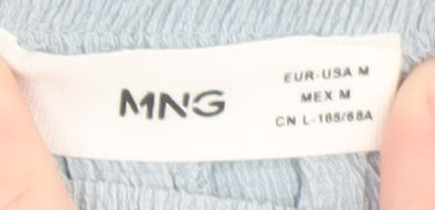 Womens UK Size M MNG Relaxed Fit Wide-Leg Blue Trousers