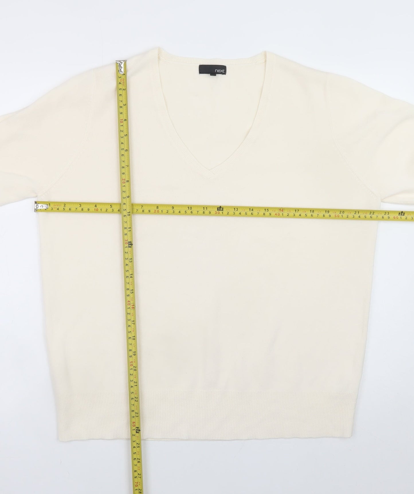 Mens UK Size L NEXT Ivory Pullover Jumper