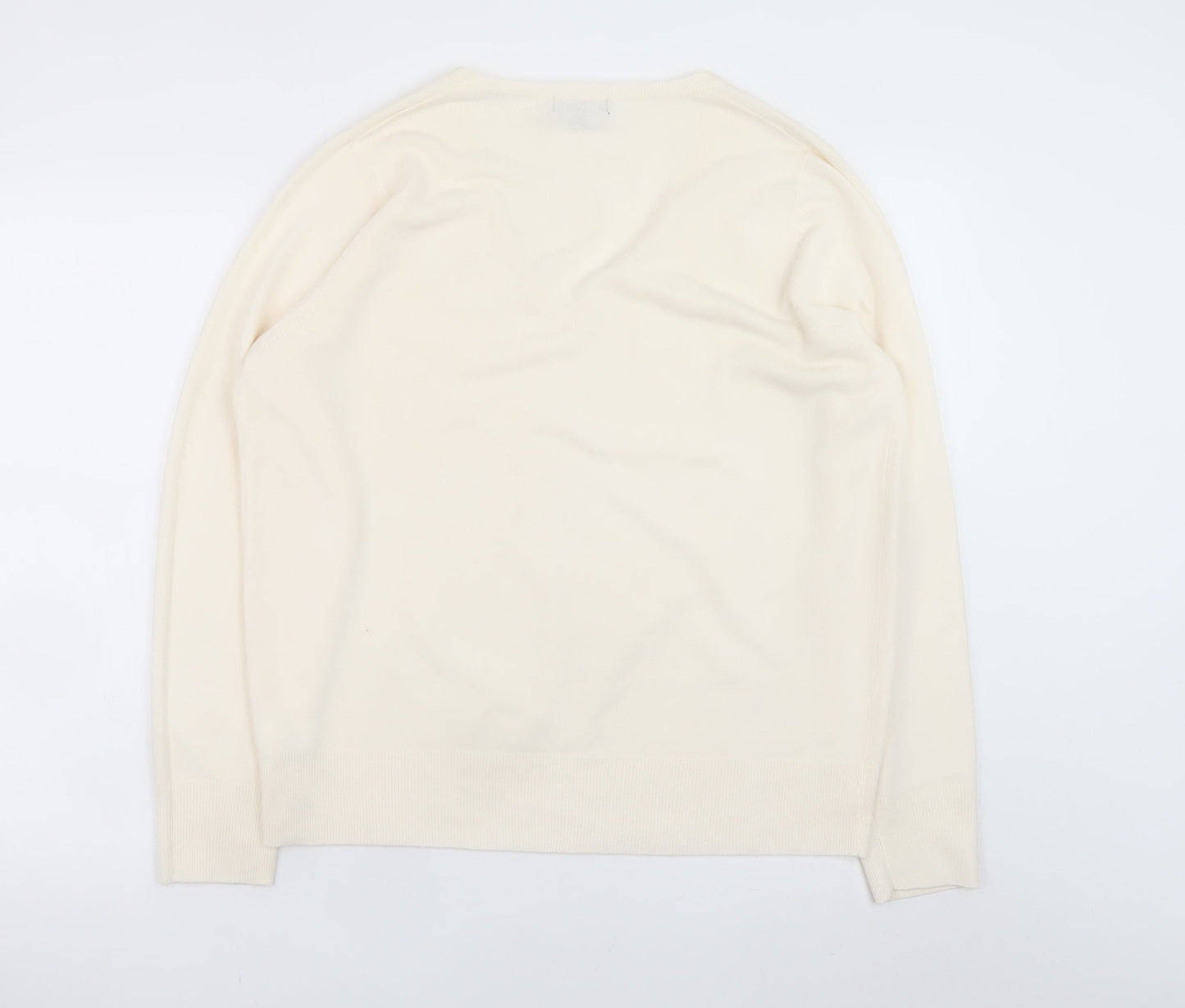 Mens UK Size L NEXT Ivory Pullover Jumper