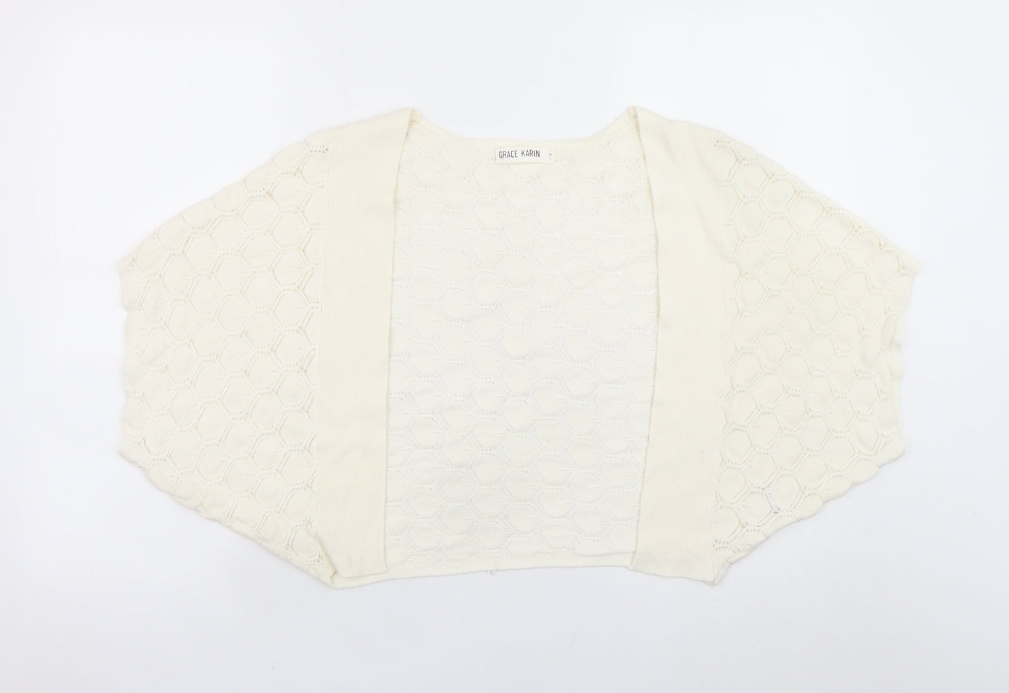 Womens UK Size S Grace Karin Ivory Shrug Jumper