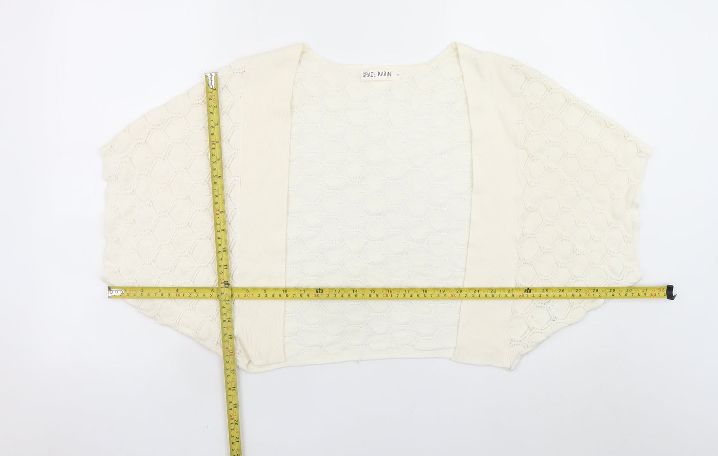 Womens UK Size S Grace Karin Ivory Shrug Jumper