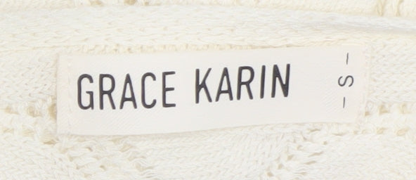 Womens UK Size S Grace Karin Ivory Shrug Jumper
