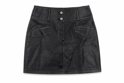 Womens UK Size 8 b.young Straight & Pencil Faux Leather Skirt