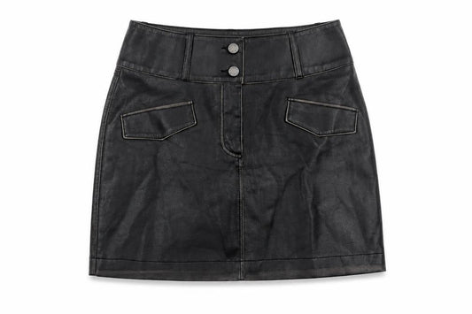 Womens UK Size 8 b.young Straight & Pencil Faux Leather Skirt