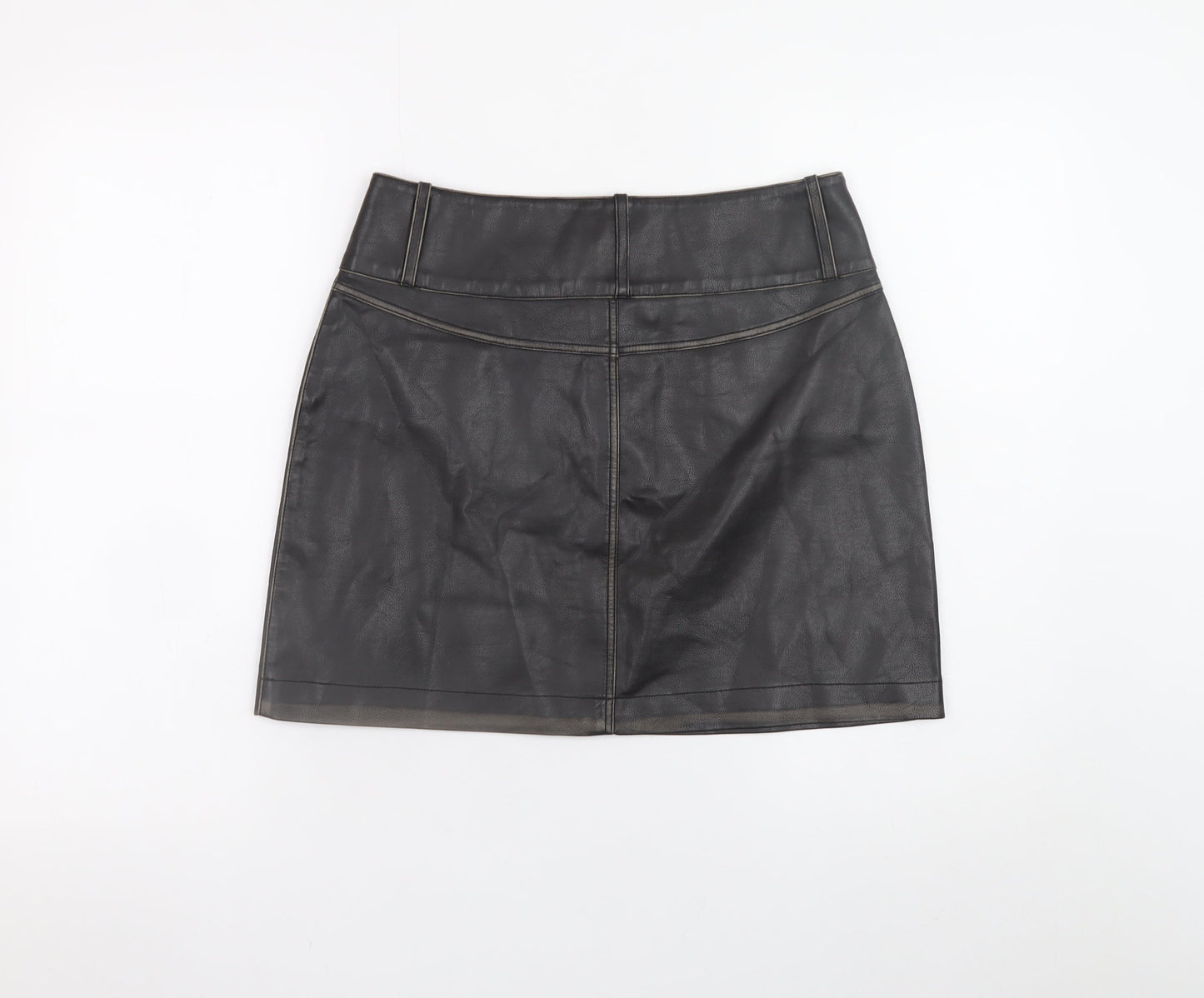 Womens UK Size 8 b.young Straight & Pencil Faux Leather Skirt