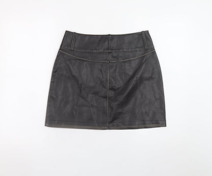 Womens UK Size 8 b.young Straight & Pencil Faux Leather Skirt