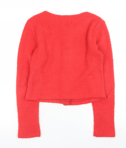 Womens UK Size S ASOS DESIGN Red Cardigan Jumper