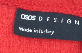Womens UK Size S ASOS DESIGN Red Cardigan Jumper