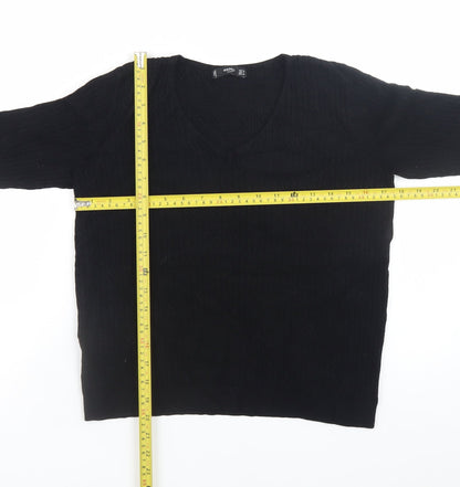 Womens UK Size 10 Mango Black Pullover Jumper