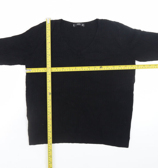 Womens UK Size 10 Mango Black Pullover Jumper