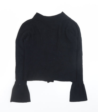 & Other Stories Women Black Wool Collared Button Cardigan Size S