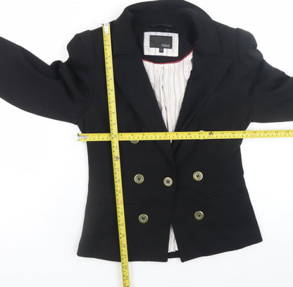 Next Women's Black Slim Fit Double Breasted Blazer Size 10
