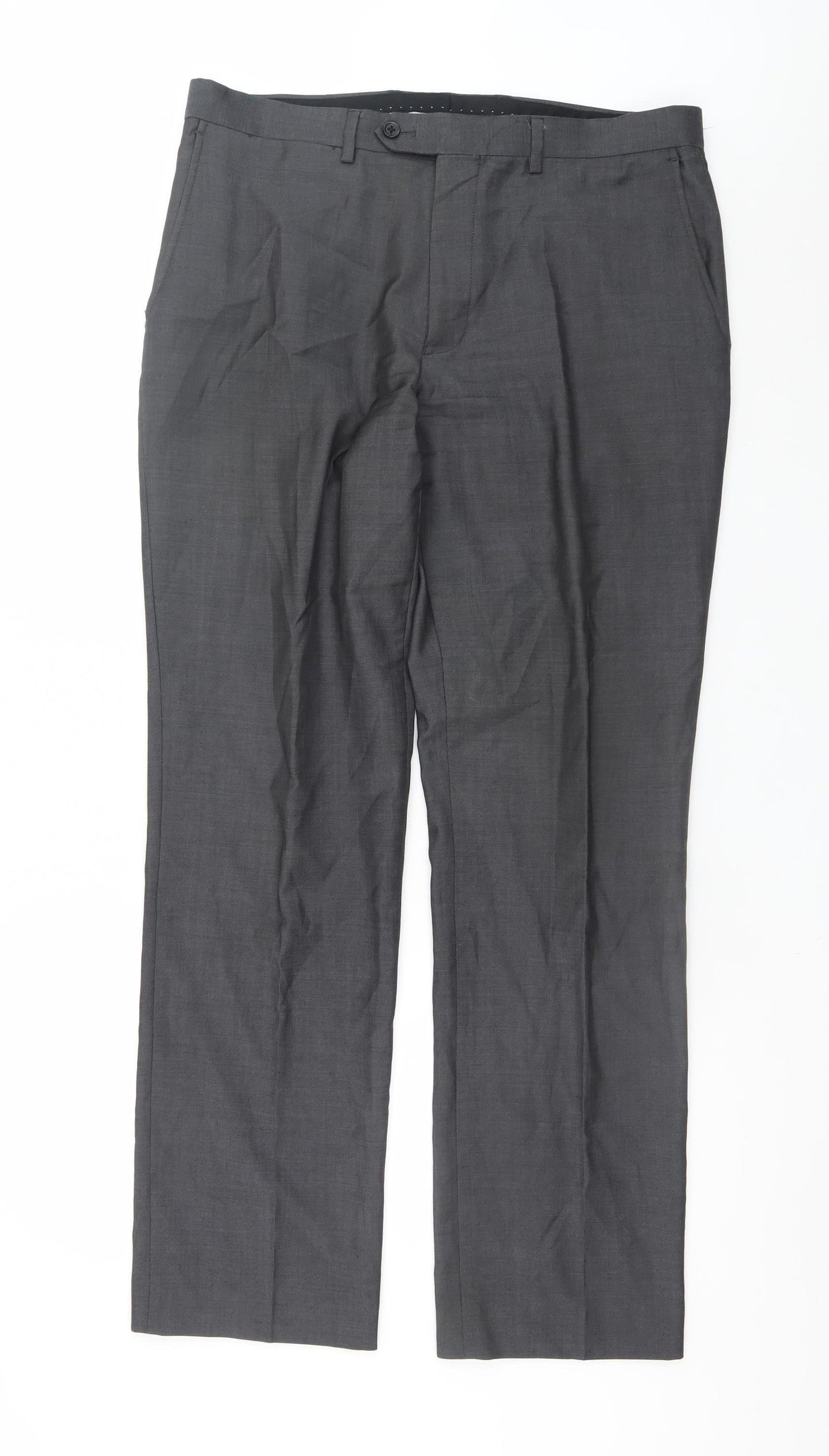 Mens UK Size 34 in NEXT Classic Fit Dress Pants Grey Trousers