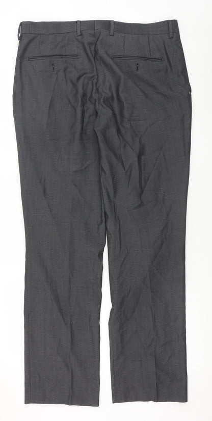 Mens UK Size 34 in NEXT Classic Fit Dress Pants Grey Trousers