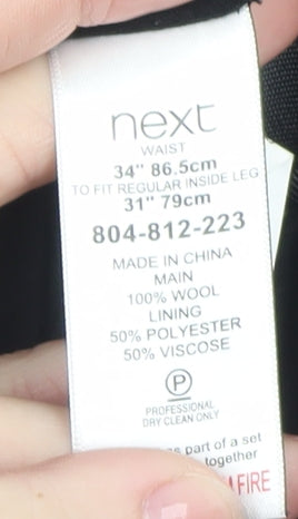 Mens UK Size 34 in NEXT Classic Fit Dress Pants Grey Trousers