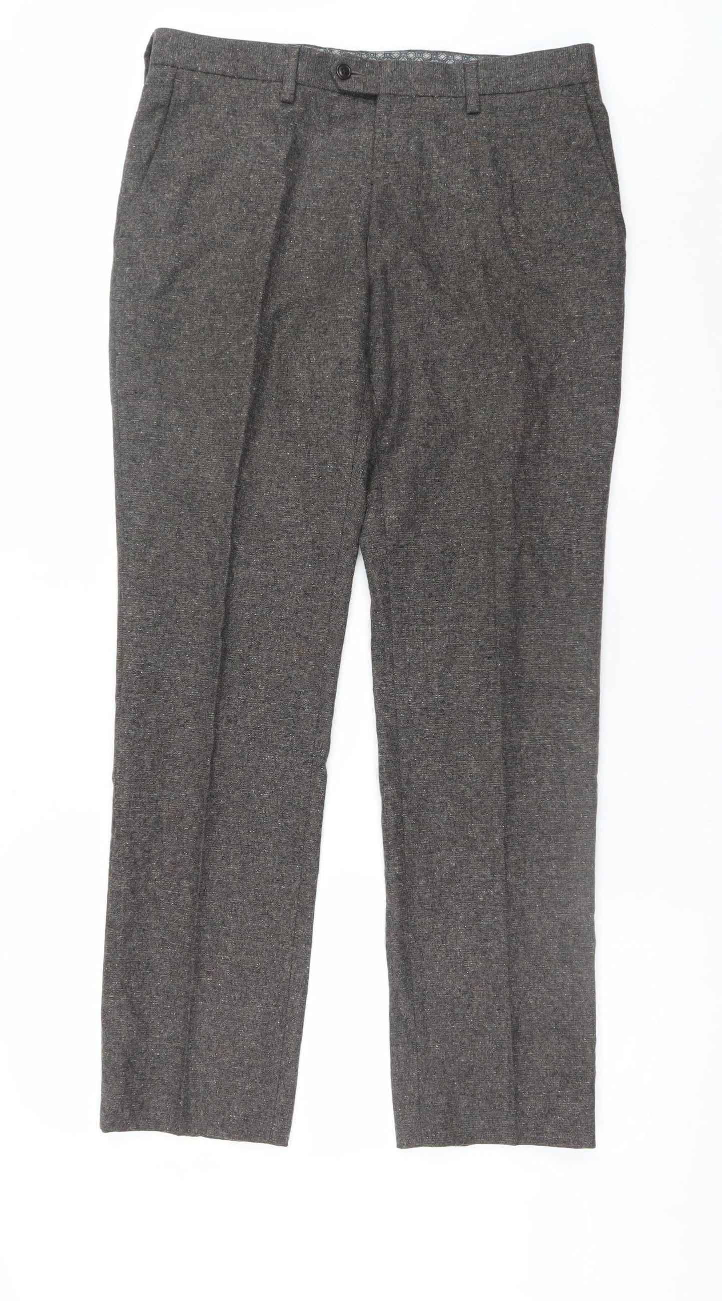 Womens UK Size 32 NEXT Classic Fit Dress Pants Grey Trousers