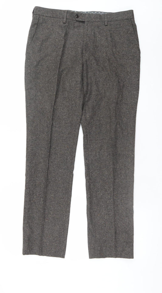 Womens UK Size 32 NEXT Classic Fit Dress Pants Grey Trousers