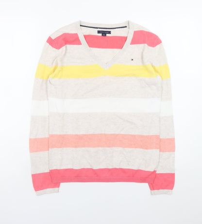 Womens UK Size S Tommy Hilfiger Multicoloured Pullover Jumper