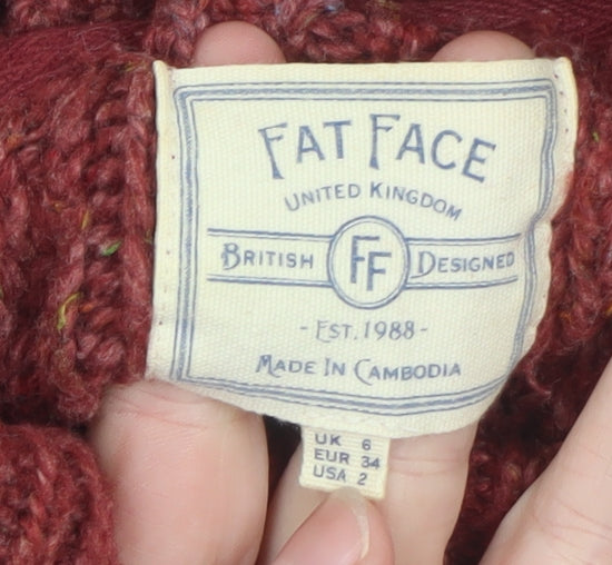 Womens UK Size 6 Fat Face Red Pullover Jumper