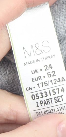 Womens UK Size 24 Marks and Spencer Grey Pullover Jumper