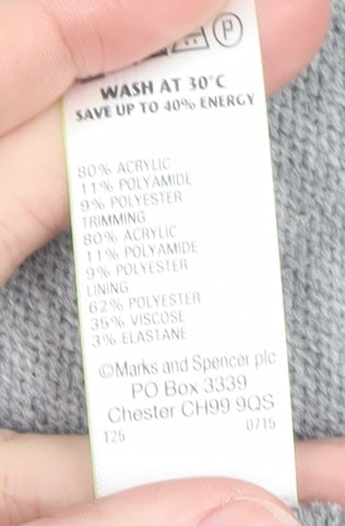 Womens UK Size 24 Marks and Spencer Grey Pullover Jumper
