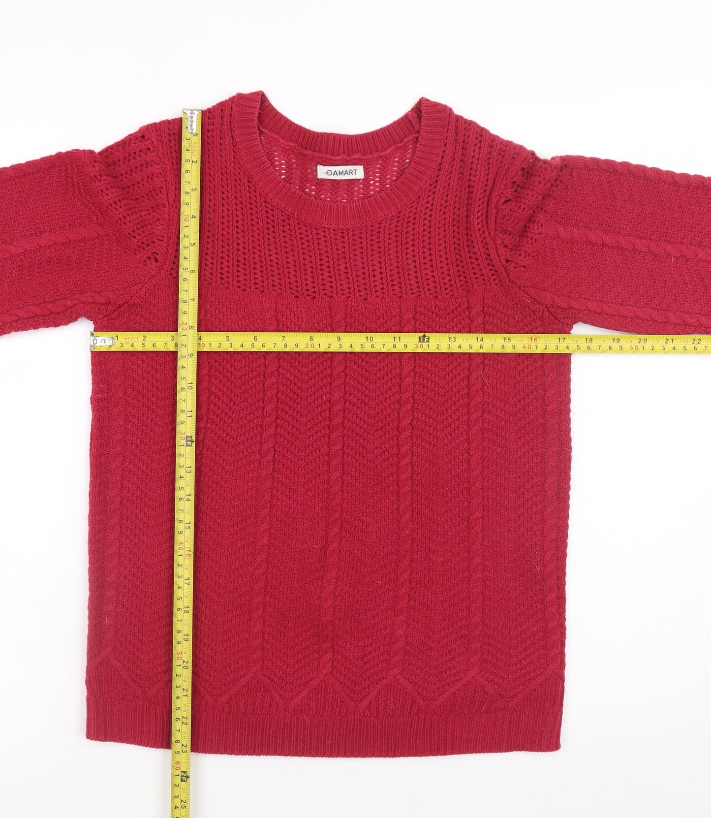 Womens UK Size L Damart Red Pullover Jumper