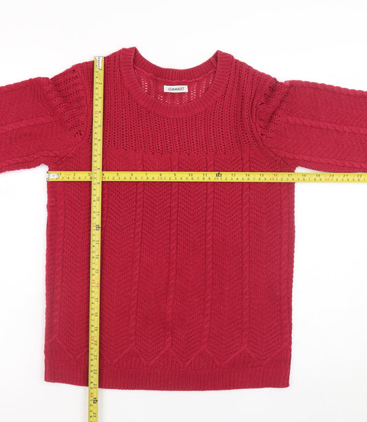 Womens UK Size L Damart Red Pullover Jumper