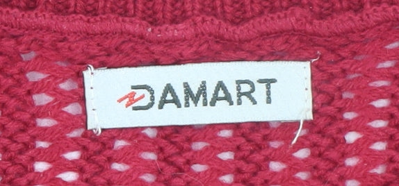 Womens UK Size L Damart Red Pullover Jumper