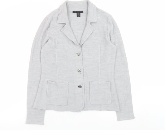 Womens UK Size M Tahari Grey Cardigan Jumper