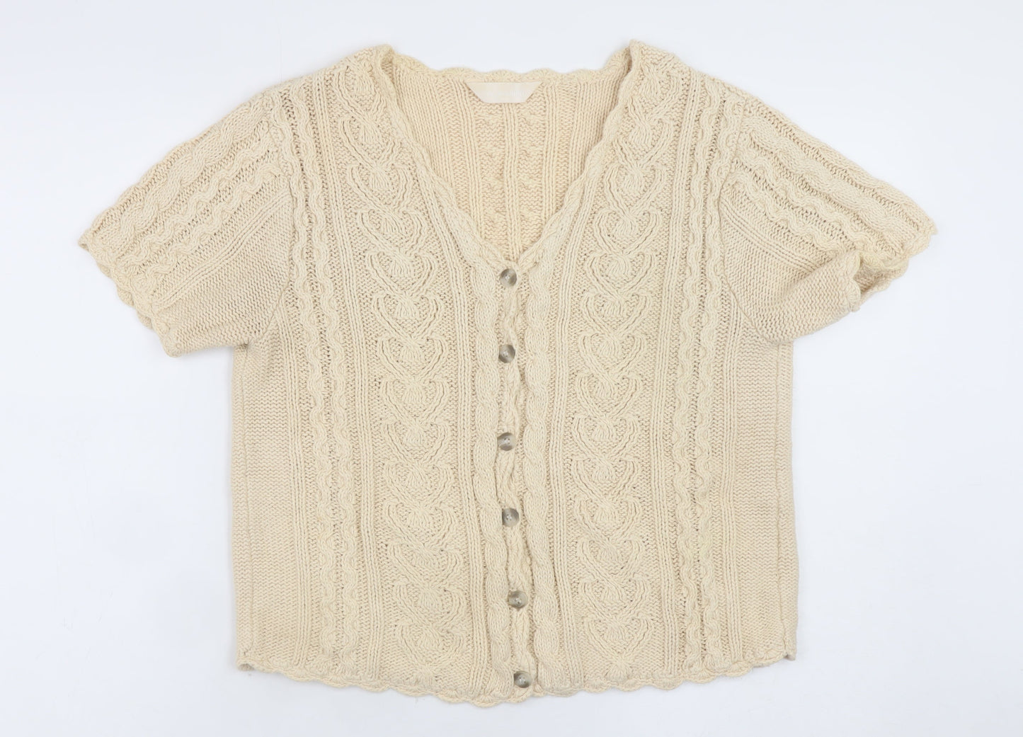 Womens UK Size 14/16 For Women Beige Cardigan Jumper