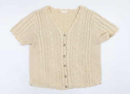 Womens UK Size 14/16 For Women Beige Cardigan Jumper