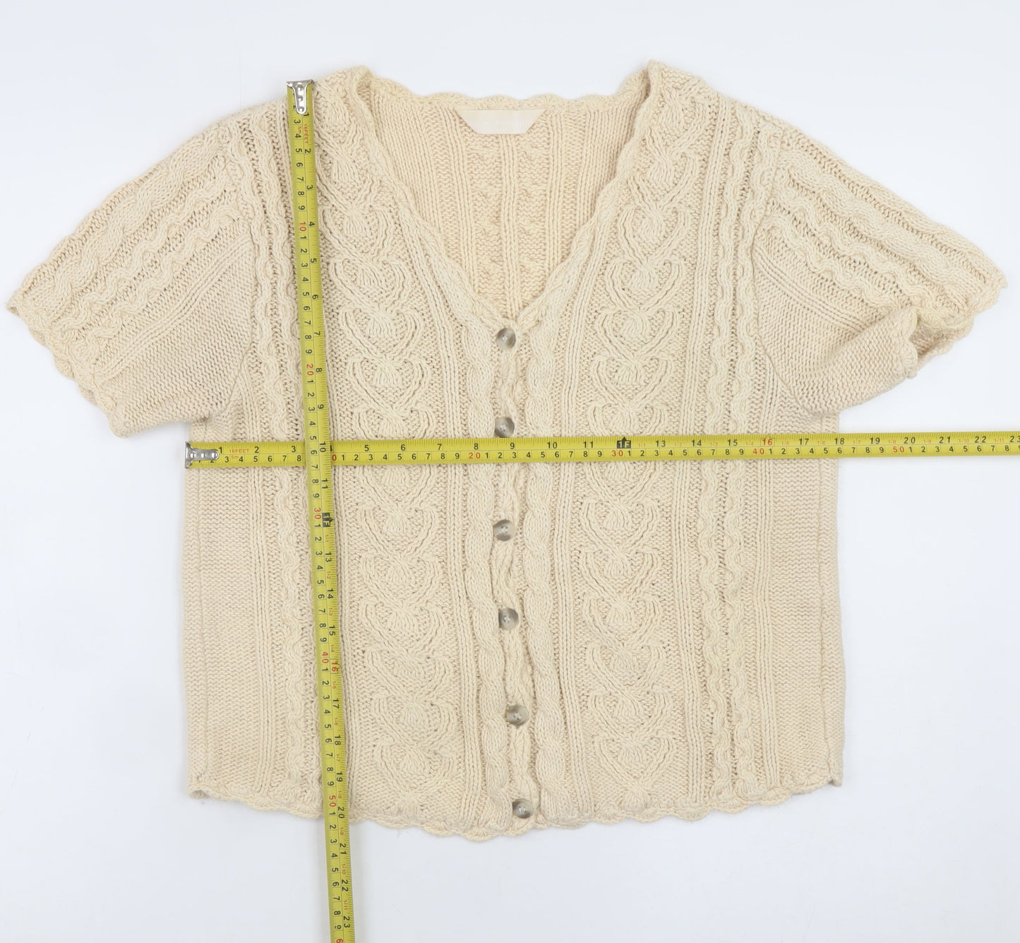 Womens UK Size 14/16 For Women Beige Cardigan Jumper