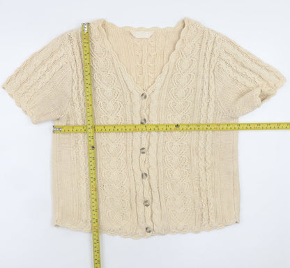 Womens UK Size 14/16 For Women Beige Cardigan Jumper