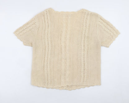 Womens UK Size 14/16 For Women Beige Cardigan Jumper