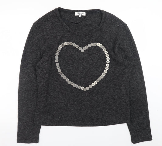 Womens UK Size 16 Madam Rage Grey Pullover Jumper