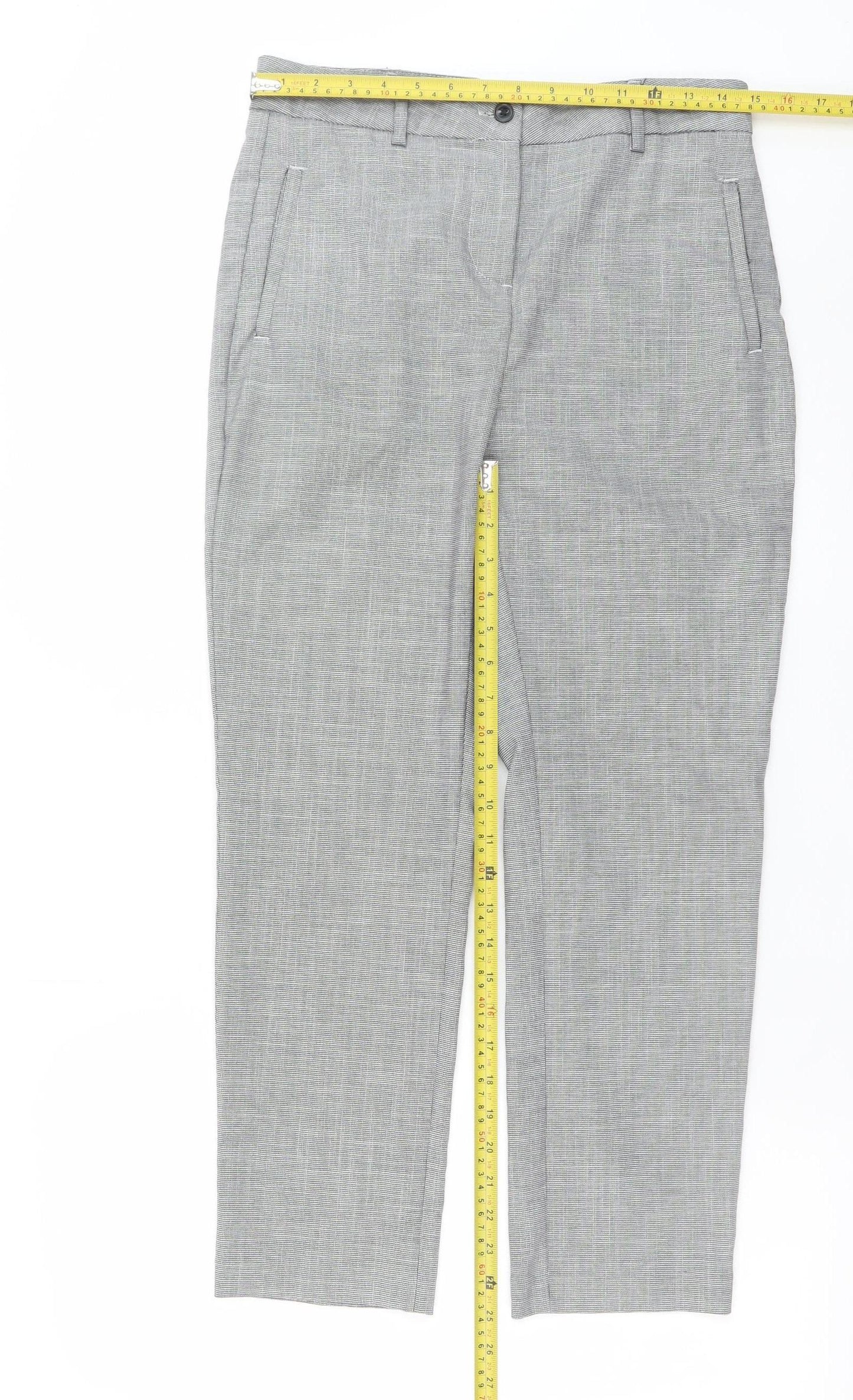 Womens UK Size 8 NEXT Regular Fit Business Workwear Casual Grey Trousers