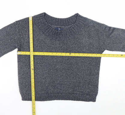 Gap Women Grey Knit Crew Neck Pullover Jumper Size M Acrylic Blend