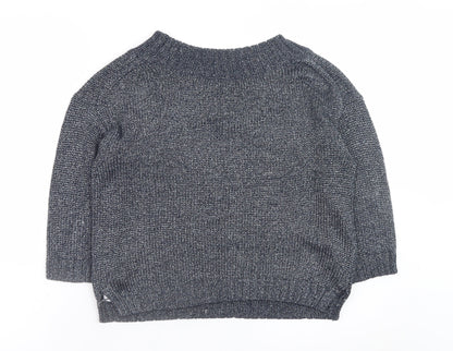 Gap Women Grey Knit Crew Neck Pullover Jumper Size M Acrylic Blend